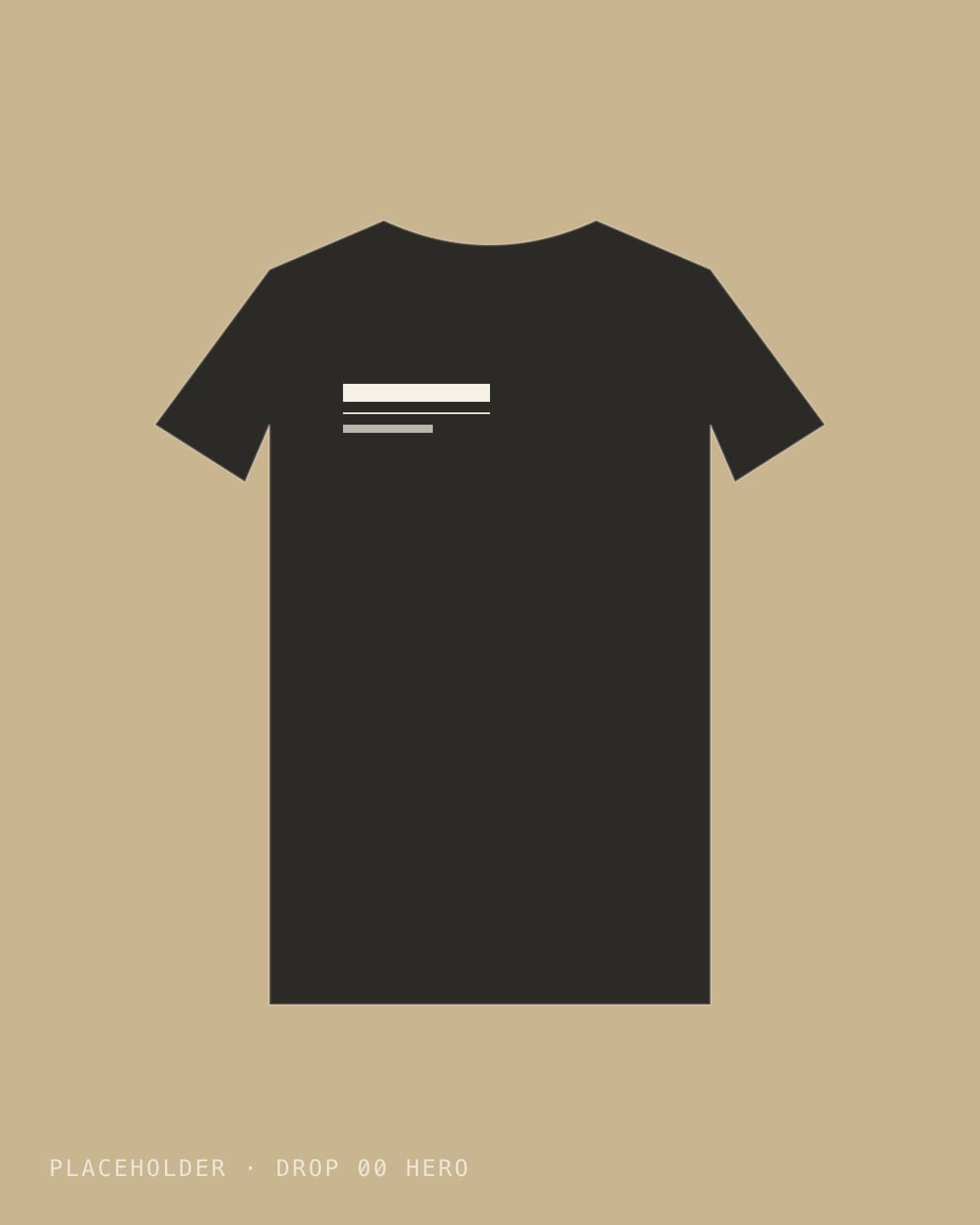 Pod Wrangler Tee in Vintage Black, worn at dawn, single green status dot beside the wordmark
